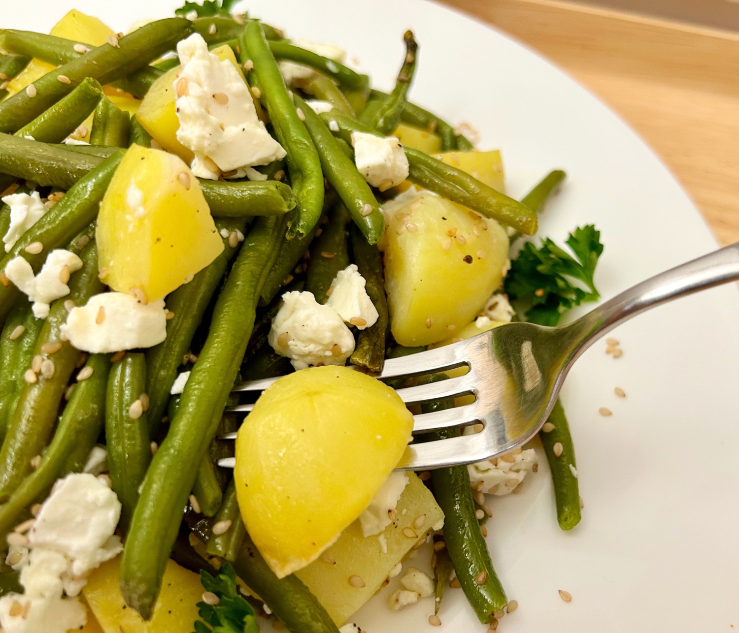 Bohnen mit Kartoffeln aus dem Ofen - Wohlfühlküche